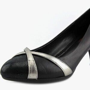 EASY SPIRIT Women's Leather Nerissa Closed Toe Classic Pumps Black Size 9.5 M